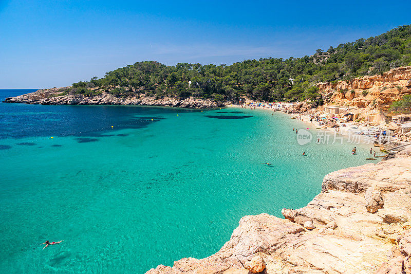 Cala Saladeta, Cala Salada，海滩和海湾，伊比沙岛，西班牙